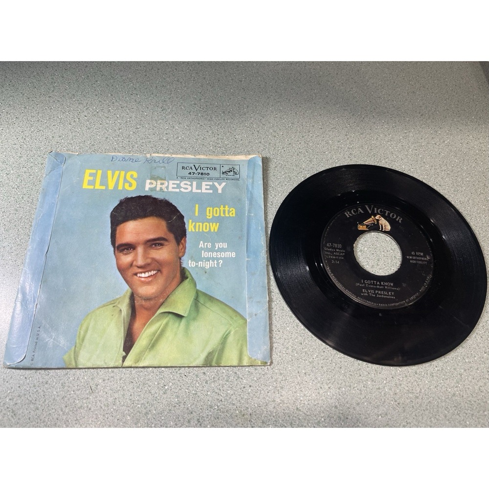 Elvis Presley Are You Lonesome Tonight I Gotta Know RCA 45 Vinyl Record 47-7810